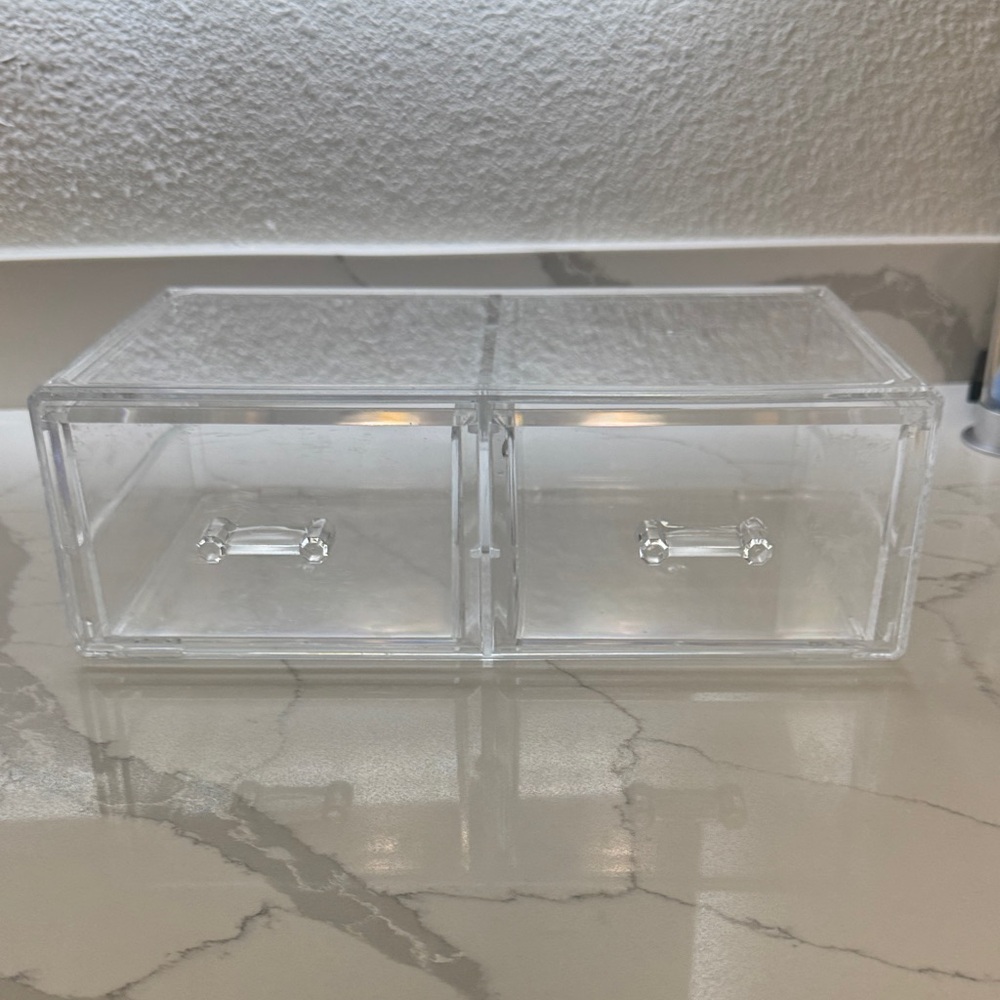 Clear Acrylic Makeup Organizer with Dual Drawers - Picture 3 of 4